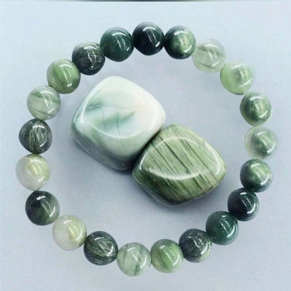 1pc Natural Stone Crystal Bead Bracelet On Elastic Cord, Helps Release Negative - Picture 1 of 5